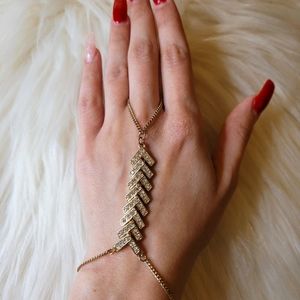 Pavé Gold Tone Hand Chain